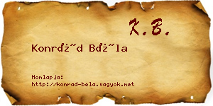 Konrád Béla névjegykártya